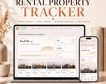 Rental Property Tracker: Landlord App, Income, Expense, Tenant Ledger, Lease, Tax