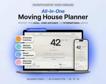 All-in-One Moving House Planner | Box Inventory, Address Checklist, Mover Comparison (Instant Download)