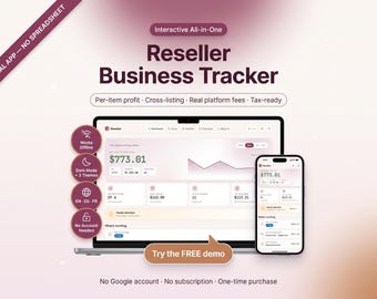 Reseller Business Tracker | Profit, Inventory, Fee Calculator (App)