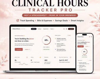 Clinical Hours Tracker App, Licensure Log, Therapist Supervision Planner