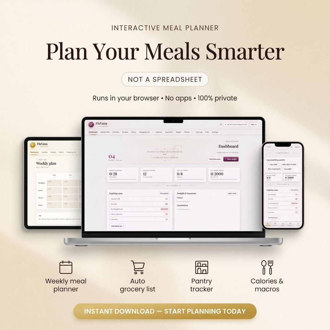 Interactive Meal Planner | Weekly Menu, Auto Grocery List, Recipe ...