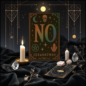Oracle Ouija Esoterique 33 Cartes Spirituelles avec Boite et Pochon pour Divination Medium Spiritisme Messages de l Au Dela
