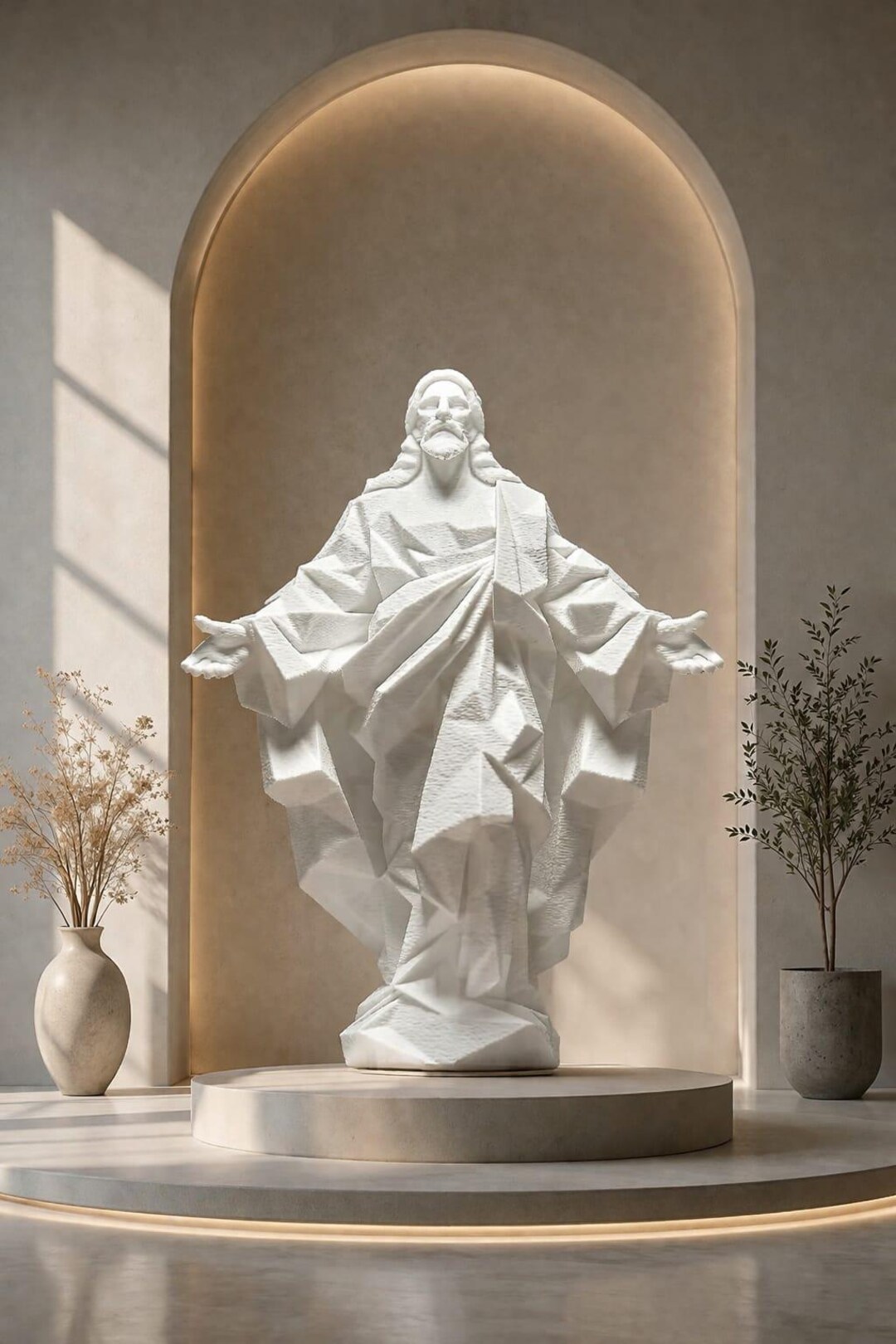 Personalized Jesus Statue 25cm Modern Religious Decor Minimalist 3D ...