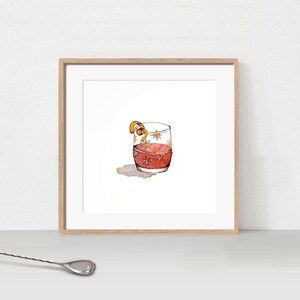 家庭、バー、キッチン用の父の日のカクテルイラストプリント。