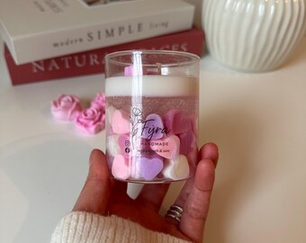 Handmade Pink Heart Candle | Romantic Home Decor, Valentine's Gift