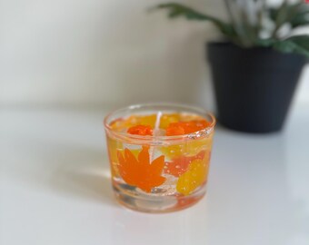 Handmade Autumn Leaves Gel Candle | Fall Home Decor