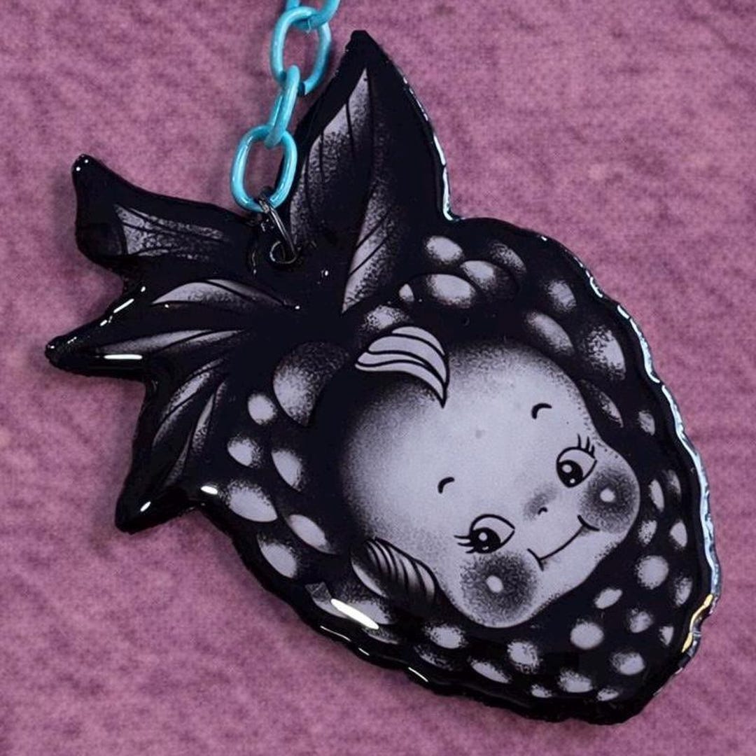 Kewpie Berry Keychain – Gothic Kawaii Charm, Cute Horror Berry ...
