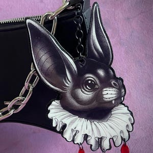Porte-clés chauve-souris vampire – Breloque gothique surdimensionnée avec gouttes de sang, accessoire de sac style tatouage sombre