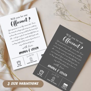 Word jij onze Officiant | Officiant voorstel | Bewerkbare voorstelkaart voor Officiant | Digitale Officiant-bedankkaart | Canvassjabloon