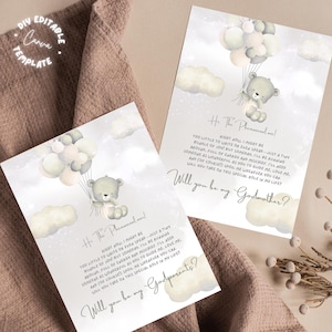 Will You Be My Godmother Proposal | Universal Godparents Proposal | Padrino Proposal | Godfather Proposal | Madrina Proposal |Canva Template