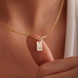 Personalized Bar Necklace, Initial Tag Necklace, Gold Bar Necklace, Custom Bar Necklace, Bar Necklace Engraved, Mothers Day Gift, Mom Gifts
