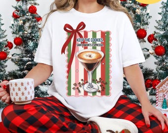 Funny Santa Espresso Martini Christmas Shirt - Tini Time - Comfort Colors