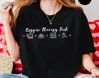 Oxygen Therapy Tech Sweatshirt • Minimalist Red Heart Nurse Gift Valentine's Day