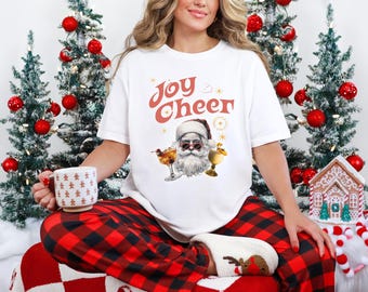 Funny Santa Cocktail Christmas Shirt: Comfort Colors Holiday Party Tee