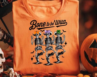 Bone to Be Wild Skeleton Cowgirl Shirt: Western Halloween Tee