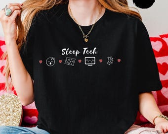 Sleep  Tech Sweatshirt • Minimalist Red Heart Nurse Gift Valentine's Day