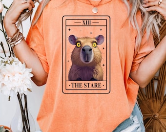 Capybara Tarot Card T-Shirt: Funny Halloween Comfort Colors Tee
