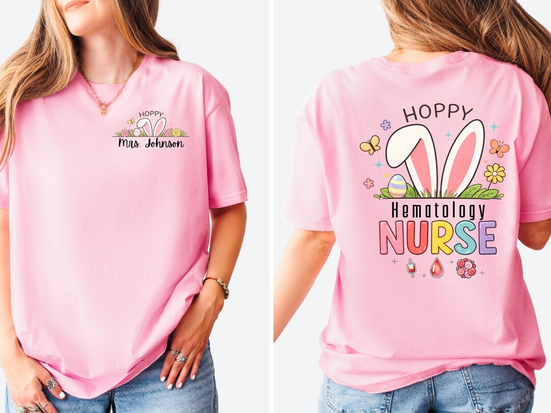 Hematology Nurse Personalized Easter Shirt Custom Name Bunny Tee Nurse ...