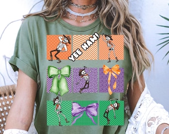 Dancing Skeleton Cowgirl Shirt: Funny Halloween Western Tee