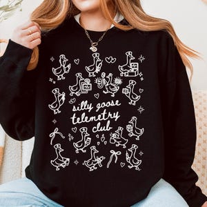 Silly Goose Telemetry Club Sweatshirt, Cardiac RN Heart Monitor Crewneck, Custom Sleeve Print