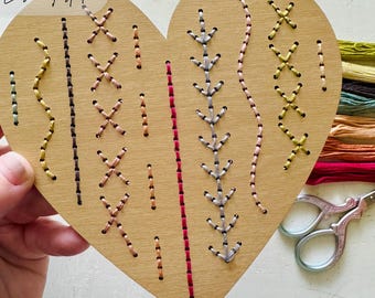 Heart Embroidery SVG: Laser Cut Wood Design File for DIY Kits