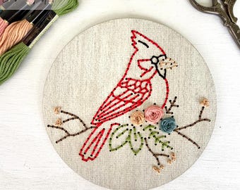 Cardinal Wood Embroidery SVG: Laser Cut Design File