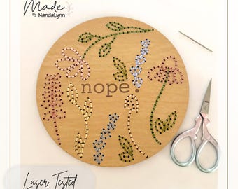 Nope Wood Embroidery SVG: Laser Cut Design File