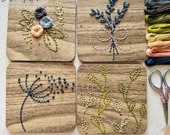 Floral Wood Embroidery SVG Bundle: Laser Cut Files (Digital Download)