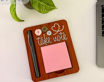 Take Note Wood Embroidery SVG: Laser Cut Design File