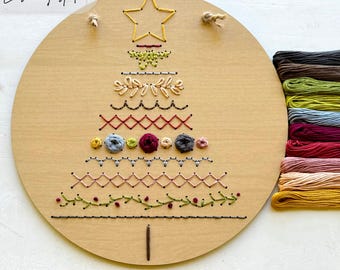 Christmas Tree Wood Embroidery SVG: Laser Cut File