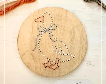 Porch Goose Wood Embroidery SVG: Laser Cut Design File