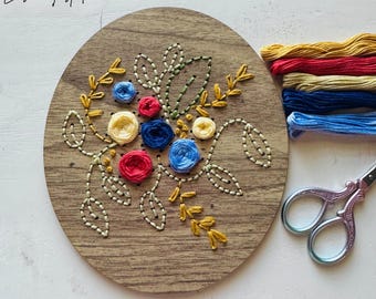 Floral Wood Embroidery SVG: Laser Cut Design File