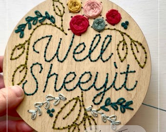 Well Sheeyit Wood Embroidery SVG: Laser Cut Design File