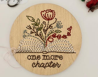 Book Themed Wood Embroidery SVG: Laser Cut Design File