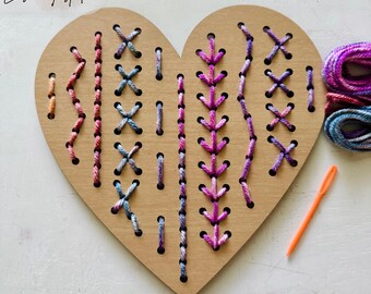 Heart Yarn Embroidery SVG: Laser Cut DIY Kit File