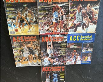 Vtg ACC Basketball Handbooks 1988–1995 Lot (7) UMI ncaa UNC Duke Preseason Guide