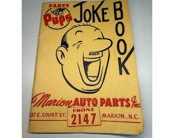 Vintage 1955 Parts Pups Joke Book Marion NC Auto Parts Pinup Humor