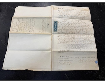 1866年カリフォルニア州鉱山権証書、ネバダ郡ゴールドラッシュ時代の収入印紙文書