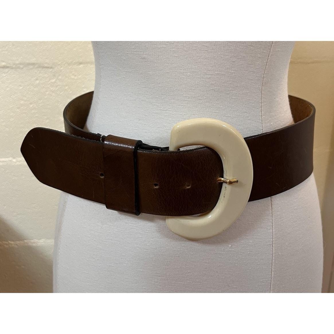 Vintage Adoppia Vita Wide Leather Belt Made in Italy Size 95  display picture 3