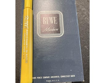 Vintage RUWE Yellow Felt Markers Set, No. 1050, New Old Stock