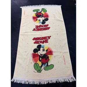 Vintage Mickey Mouse Cannon Terry Kleines Badetuch 22 "X 39" Disney Bild 1