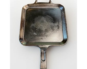 Sartén rectangular de hierro fundido Lodge de 30 cm (12") P12SC, fabricada en EE. UU., con doble asa.