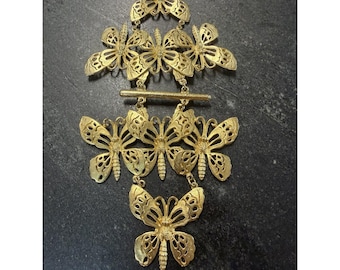 VTG Ultra Craft Gold Tone Multi Schmetterling Kaskaden Brosche Pin 1980er Jahre