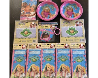 Vintage Cabbage Patch Kids Party Lot Plates Napkins Banner Treat Bags NEW