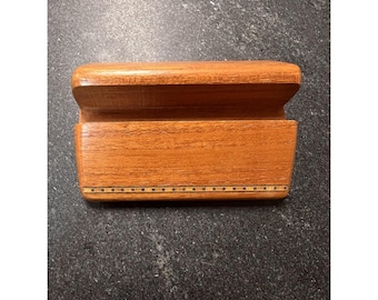 Heartwood Creations Wooden Business Card Holder –3.5" Inlaid Wood Made In USA