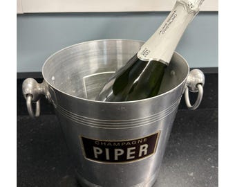 Cubitera de champán vintage francesa MOD Meaux ARGIT Piper - Aluminio estampado