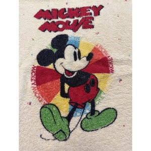 Vintage Mickey Mouse Cannon Terry Kleines Badetuch 22 "X 39" Disney Bild 2