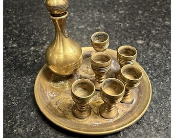 Clare-Bell Brass Works Wine Set #1745-100 CB BW USA 1:12 Miniature