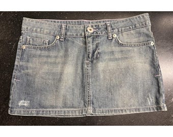 Y2K Denim Shorts: Distressed Blue Jean, Size 7