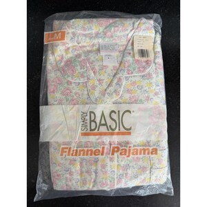 Vtg 90s Walmart Simply Basic Flannel Pajamas Floral USA NWT Medium Cottagecore